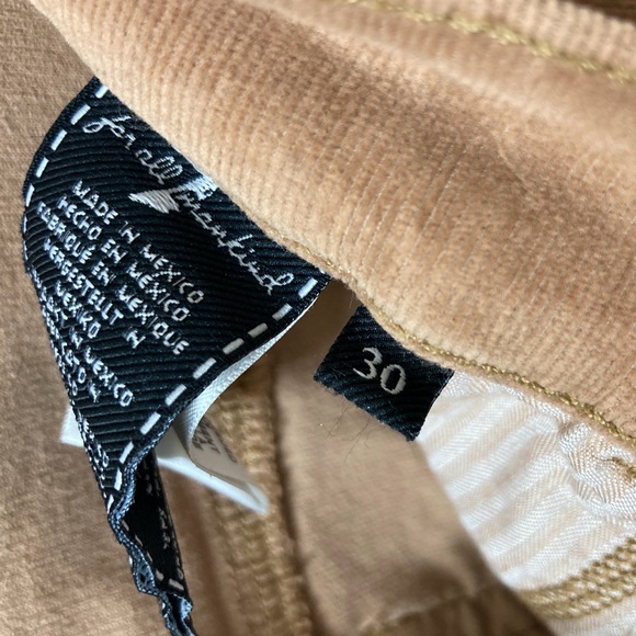 7 For All Mankind Tan Cropped Wide Leg Corduroy Jeans 30 - Picture 2 of 13